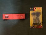 HO Box Car and power line poles