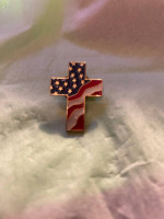 Stars and stripes cross pin