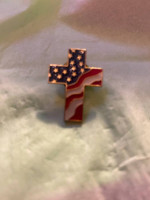 Stars and stripes cross pin