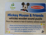 Factory Sealed - Melissa & Doug, Disney Sound Puzzle (Vehicles)