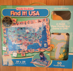 Four Board Games & 1giant USA floor puzzle Excellent condition