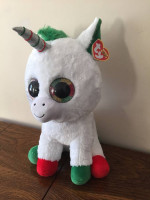 TY JUMBO 16 in Beanie Boo Christmas Unicorn “CANDY CANE” Brand New
