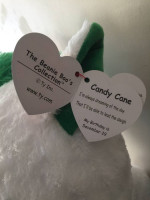 TY JUMBO 16 in Beanie Boo Christmas Unicorn “CANDY CANE” Brand New