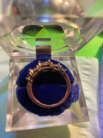 14k rose gold 5stone Amethyst 4 Diamond ring