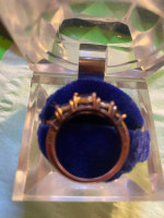 14k rose gold 5stone Amethyst 4 Diamond ring