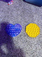 heart shape and octagon shaped pop its