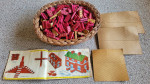 VINTAGE 1940's HALSAM WOOD AMERICAN BRICKS BUILDING BLOCKS. Pre-Lego.