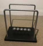 Toy Newton’s Cradle 1980s with original box. Great condition!