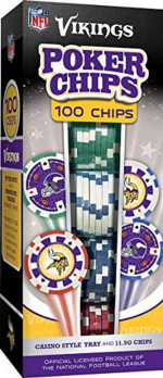 Masterpieces, Inc. Minnesota Vikings 100-Piece Poker Chips Set