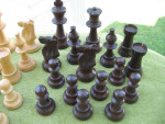 Vintage Lardy tournament chess set, solid wood, natural finish