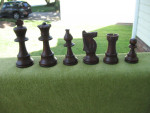 Vintage Lardy tournament chess set, solid wood, natural finish