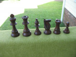 Vintage Lardy tournament chess set, solid wood, natural finish
