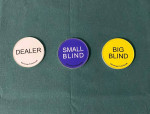 Set of Dealer, Big Blind, Small Blind Texas Hold'em Poker Buttons