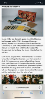 Secret Hitler Board Game