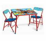 Paw Patrol Kids Erasable Activity Table W /Padded 2 Red/Blue Chairs