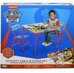 Paw Patrol Kids Erasable Activity Table W /Padded 2 Red/Blue Chairs