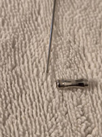Vintage Silver-Tone Stick Pin w Two Sided Face and Glass Beads OBO