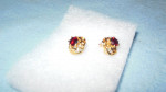 RUBY RED PIERCED EAR RINGS