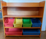 Toy Organizer Shelf & Bins - All Wood