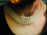 VINTAGE 1930s-1940s FAUX IVERY PEARL COLLAR CHOCKER