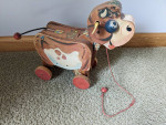 Vintage Fisher Price Molly Moo-oo Moo-oo Wooden Pull Toy