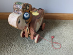 Vintage Fisher Price Molly Moo-oo Moo-oo Wooden Pull Toy