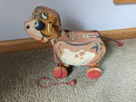 Vintage Fisher Price Molly Moo-oo Moo-oo Wooden Pull Toy