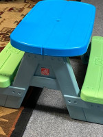 KIDS Yard Climbing Dome with Slide &  Picnic Table