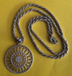 Milor Sterling Silver Heavy Solid Rope Chain with Sterling Pendant