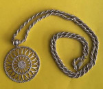 Milor Sterling Silver Heavy Solid Rope Chain with Sterling Pendant