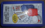 NEW Tin Set of Playing Cards, Poker Chips & Dice