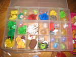 Lot of Fun Colorful Mini Toy Erasers in 3 Plastic Compartment Boxes!!!