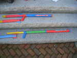 Jumbo Set of 4 Monster Toy Foam Rockets w 2 Launchers!!!
