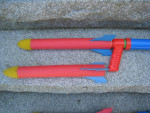Jumbo Set of 4 Monster Toy Foam Rockets w 2 Launchers!!!