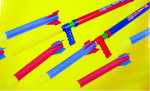 Jumbo Set of 4 Monster Toy Foam Rockets w 2 Launchers!!!