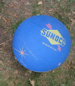Colorful Blue Basketball with Artistic Designs and Basketball Player!