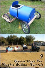 Make FUN toys out of plastic barrel ... teach recycle// reuse