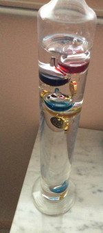15” Galileo thermometer with colored balls
