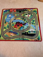 Melissa & Doug Car Track Rug - 36" X 40" - $15  Includes 3 Cars