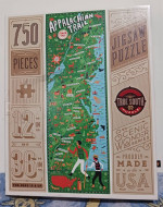 True South North Carolina Map and Appalachian Trail Jigsaw Puzzles