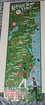 True South North Carolina Map and Appalachian Trail Jigsaw Puzzles