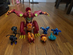 BAKUGAN Dragonoid Maximus 8in Transformer Untested No Wings Plus figs