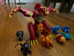 BAKUGAN Dragonoid Maximus 8in Transformer Untested No Wings Plus figs