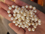 Mirror Luster Fancy Freshwater Wild Natural Pearls Long Necklace