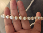 Mirror Luster Fancy Freshwater Wild Natural Pearls Long Necklace