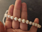 Mirror Luster Baroque Natural Wild Freshwater Pearl Long Necklace