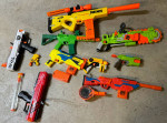 Nerf guns and magazines