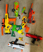 Nerf guns and magazines