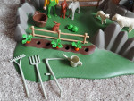 Playmobil farmer, garden, animals, well