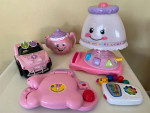 V-Tech Bear LapTop, Fisher-Price Tea pot, Musical Lamp, Surfing Jeep..
